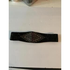 VTG La Regale Beaded Waist Belt Aztec Boho Street Style Metallic Women's Small